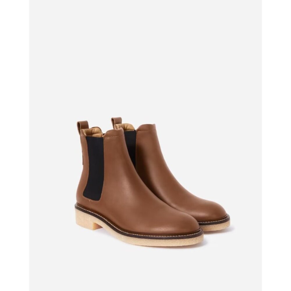Everlane The Italian Leather Chelsea Boots in Tobacco Mismatched L 7 R 6.5 New